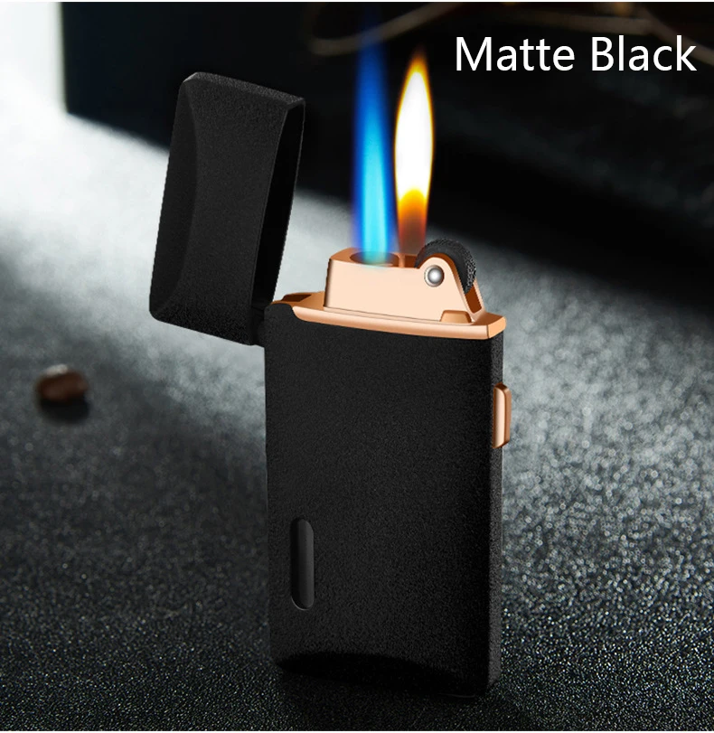 Two Flames Turbo Gas Lighter Lighters Smoking Accessories Gadgets for Men Creative Electronic Lighters