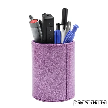 

Home Office Storage Box Pen Holder Fashionable Pencil Cup Makeup Brush Solid PU Glitter School Desk Organizer Gifts Classroom