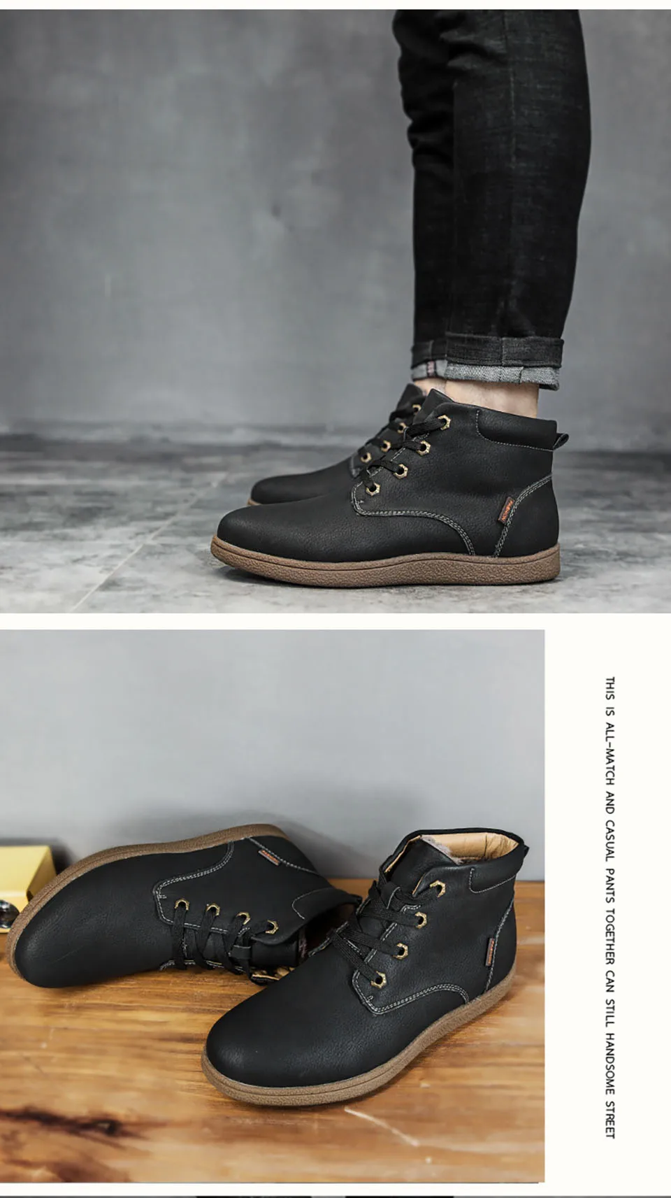 39-47 ботинки зимние Нескользящие удобные теплые зимние ботинки для мужчин# NX909