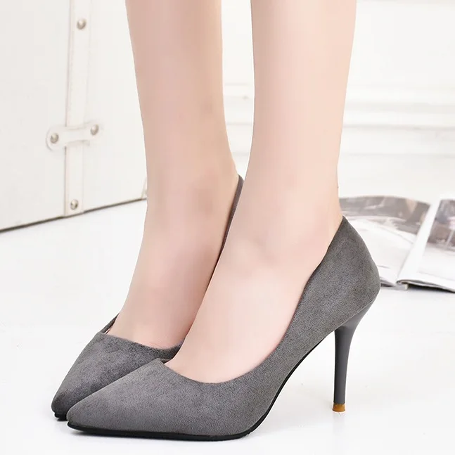 

2018 Spring And Summer New Style Pointed-Toe Suede High Heel Shoes Korean-style Fashion Women's Ultra-High-Heel Shoes Red Weddin