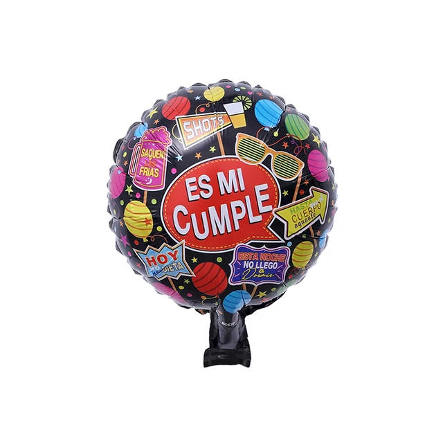 10pcs/lot 10inch Feliz Cumpleanos Spanish Happy Birthday Balloons Round Mylar Helium Balloon Happy Birthday Party Air Globos 28