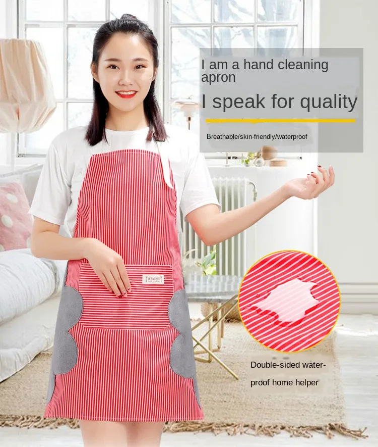 

Adjustable Fashion High-grade Lady Men Cotton Linen Restaurant Kitchen Aprons For Woman Household Cooking Baking Aprons Gadgets