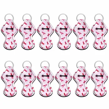 

Hot Sale Neoprene Chapstick Keychain Holder Party Holiday Gifts Factory wholesale Lip Balm Vibrant Prints Key Chain Holder