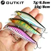 OUTKIT 1 Uds Pesca señuelo Minnow 7g10g se hunde cebo Artificial, 3D los ojos de plástico Wobblers aparejos de Pesca lejos de sistema magnético ► Foto 1/6