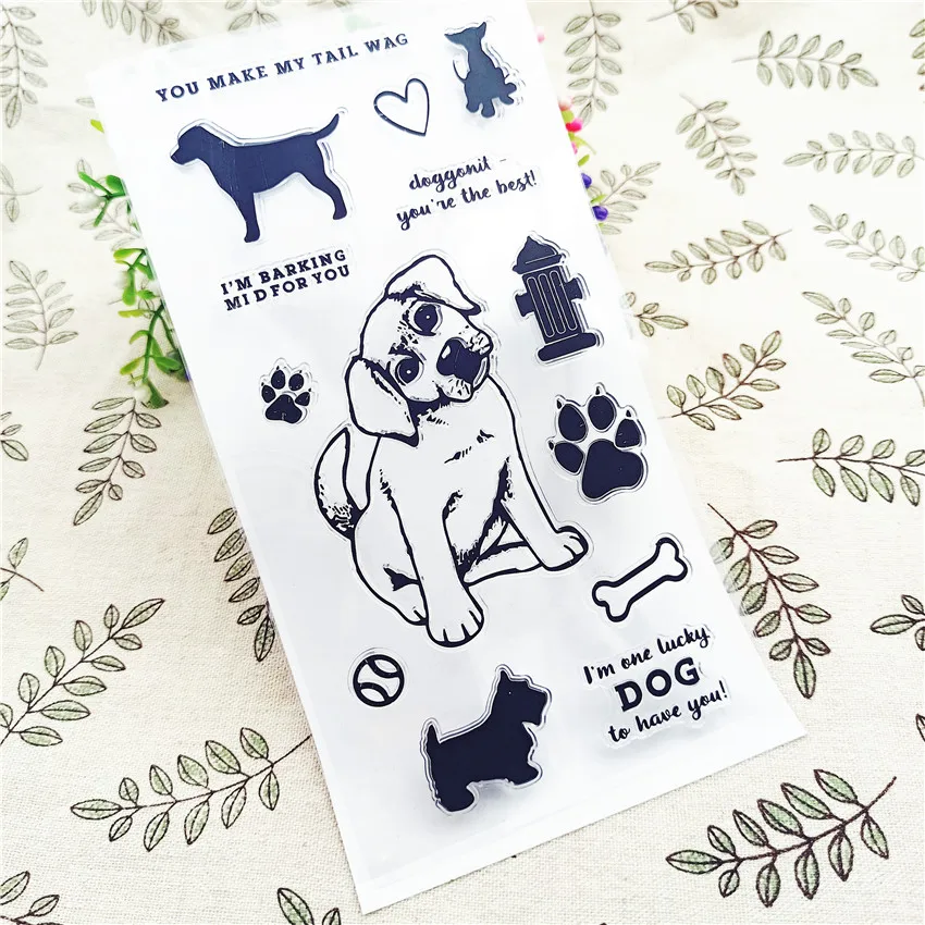 11*16CM Hot sale dog Transparent Clear Stamps / Silicone Seals Roller Stamp for DIY scrapbooking photo album/Card Making | Дом и сад