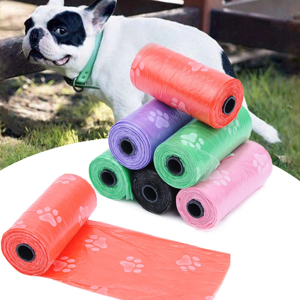 15 Pieces / Roll Degradable Pet Waste Poop Bags Dog Cat Clean Up Refill