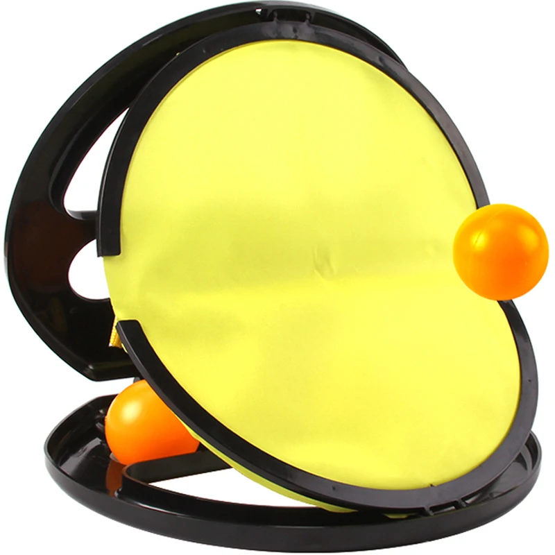 2 Rackets 1 Set Throw Ball Game Portable Indoor Outdoor Sport Toys Tennis Trainer Training with High Elastic Balls Home Fitness