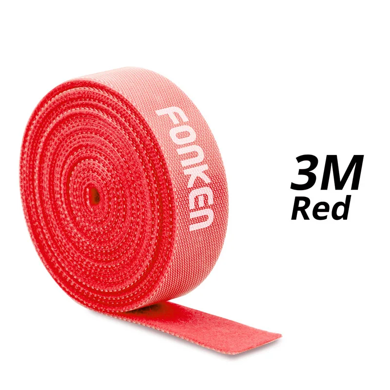 FONKEN Кабельный органайзер многоцветный классификация кабель управление USB провода Держатель для ПК AUX HDMI 5 м 3 м 1 м стены шнур протектор - Цвет: 3m red tape