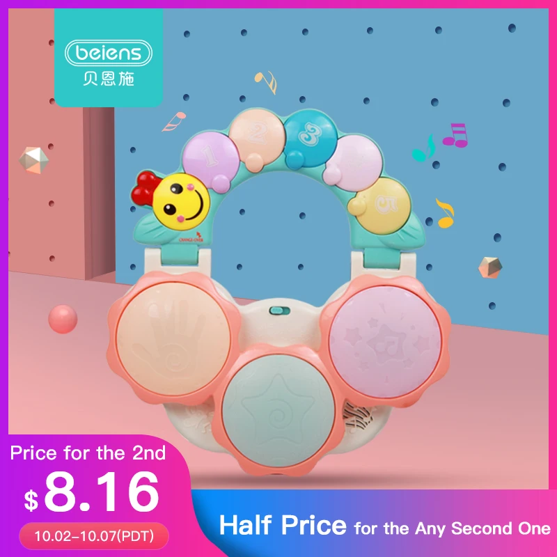 

Beiens Educational Electronic Hand Clap Drum Colorful Development Baby Intelligence Drum Learning Musical Toys Gifts For Babys