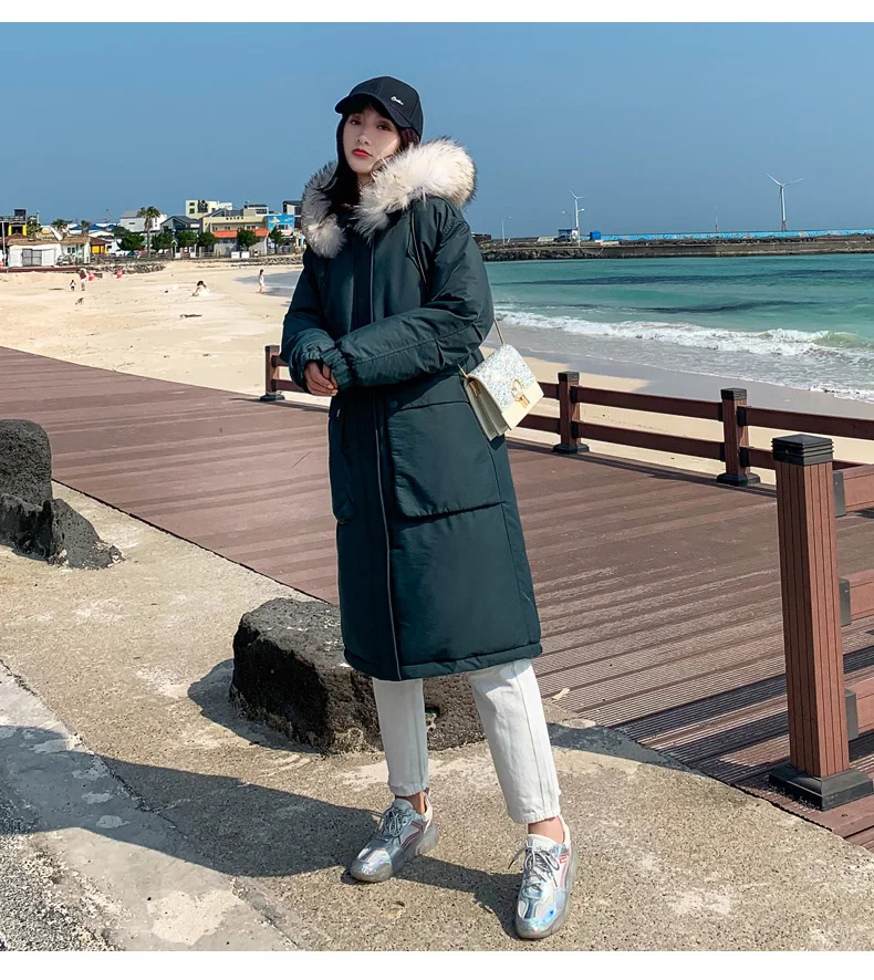 green parkas Зимнее Новое поступление, хлопковая куртка для женщин, свободная одежда, верхняя одежда, качественная Модная стильная зимняя повседневная Уличная одежда, пальто - Цвет: green parkas