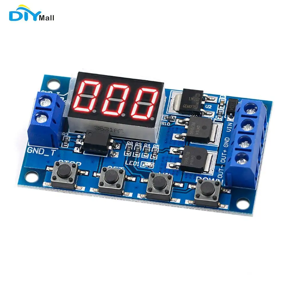 

Trigger Cycle Timing Control Module Dual MOS Tube Control Board Replace Relay Module LED Digital Time Delay DC 12V 24V