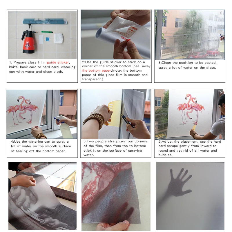 Customized Size Static Cling Window Film Pink Girl  Pattern Decorative Privacy Protection Glass Foil For Kitchen Bathroom Bedroo