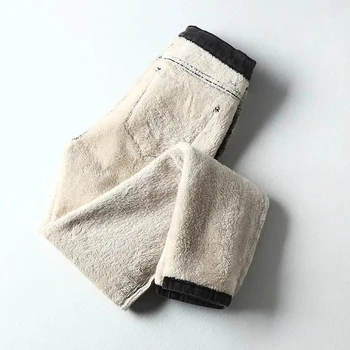 

Winter Jeans Women's Warm Pants High Waist Large Size Ladies Jeans Thick Skinny Stretch Denim Pencil Pant Vintage Women Trouser