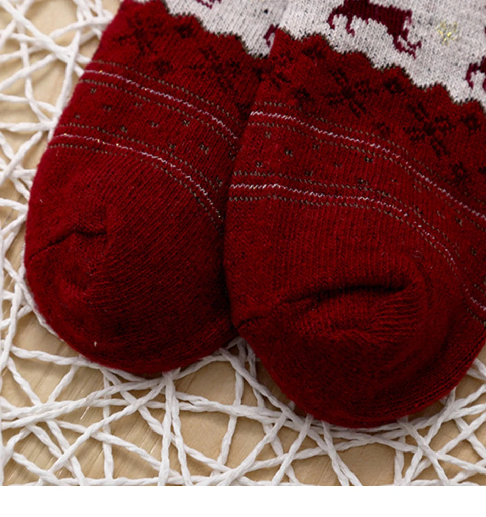 Sika/женские хлопковые носки с принтом оленя; зимние толстые теплые носки; женские повседневные цветные Рождественские Носки с рисунком; подарок для семьи