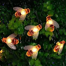 

Cute Honey Bee Shape String Light Garden Fence Waterproof Lamps Decoration USB/Battery/Solar Powered
