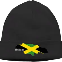 Мужские и женские сделанные в ямайском флаге карта Открытый ежедневный бини шляпа-Кепка с черепом черный