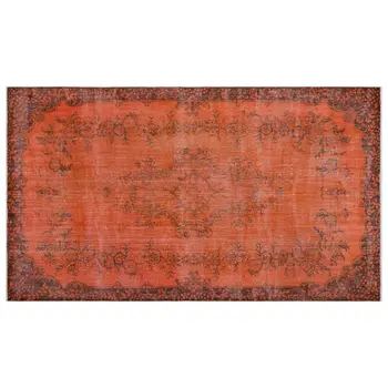 

Handmade Orange Vintage Overdyed Turkish Area Rug 187x322 Cm-6'2''X10'7''