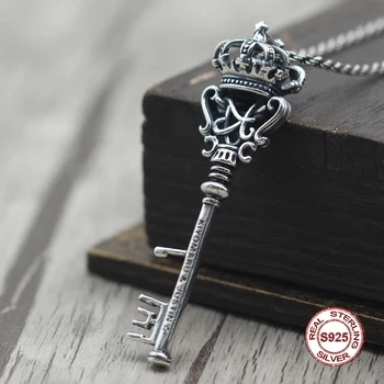 

s925 sterling silver men pendant Simple and elegant Retro hollow key Classic hip-hop style Send a gift to love