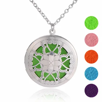 

5pcs magnetic essential oil diffuser necklace flower lotus shape aromatherapy pendants jewelry
