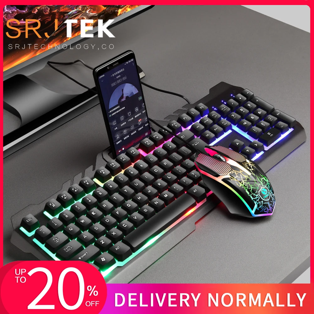 Gaming Computer Wired Mouse Keyboard Set Colorful USB Ergonomic PC Waterproof Optical Game Keybord Keypad Mice For Mac | Компьютеры и