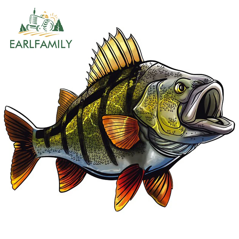 EARLFAMILY 13cm x 10.4cm for Fishing Fish RV Car Stickers Motorcycle Decal Laptop Vinyl Wrap Anime Surfboard Decals Decor | Автомобили и