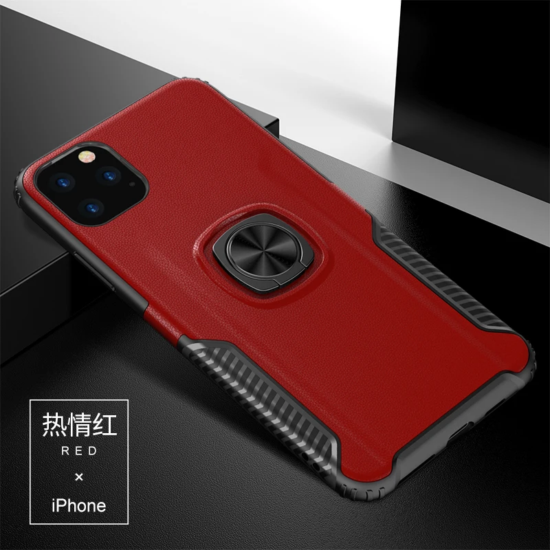 red Для IPhone 7 8 плюс металлическое кольцо кремнезема против падения крышка для Alcatel Idol X Xr Xs Max 11 11 Pro Max ПК дерматоглифических IPhon чехол - Цвет: red