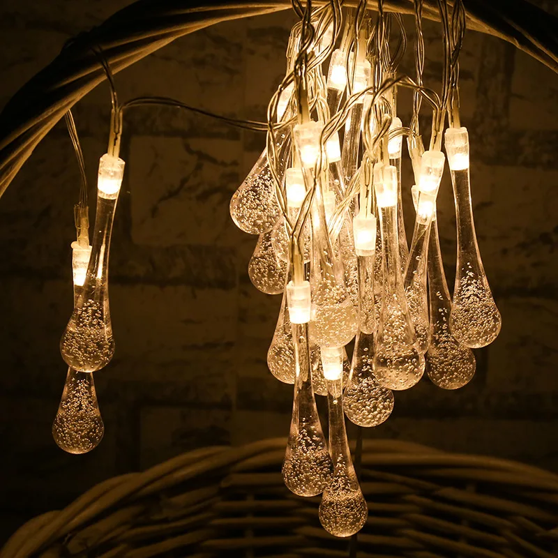 Water droplets battery LED light string 5M/10M/20M/ 50/80/160/leds/Christmas holiday wedding party decoration fairy fairy lamp