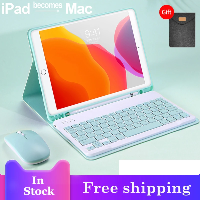 

New For IPad Pro 11 9.7 10.5 Air 1 2 3 5th 6th 7th Generation Bluetooth Mouse Keyboard Case For IPad 9.7 2019 10.2 Cover