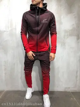 

2020 Zipper Tracksuit Men Set Sporting for high mountain star Jacket+Pants 2 Pieces Hoodies Sweatshirt &Pant racing Suit