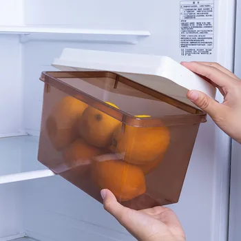 

Refrigerator Fruit Transparent Storage Box Kitchen Vegetable Organizing Box Plastic Food Storage Container Kitchen Storage