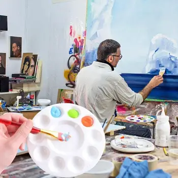 

1PC Palette Art Alternatives Paint Tray Artist Watercolor Plastic Palette Supply White Watercolor Palette Pigment Tray