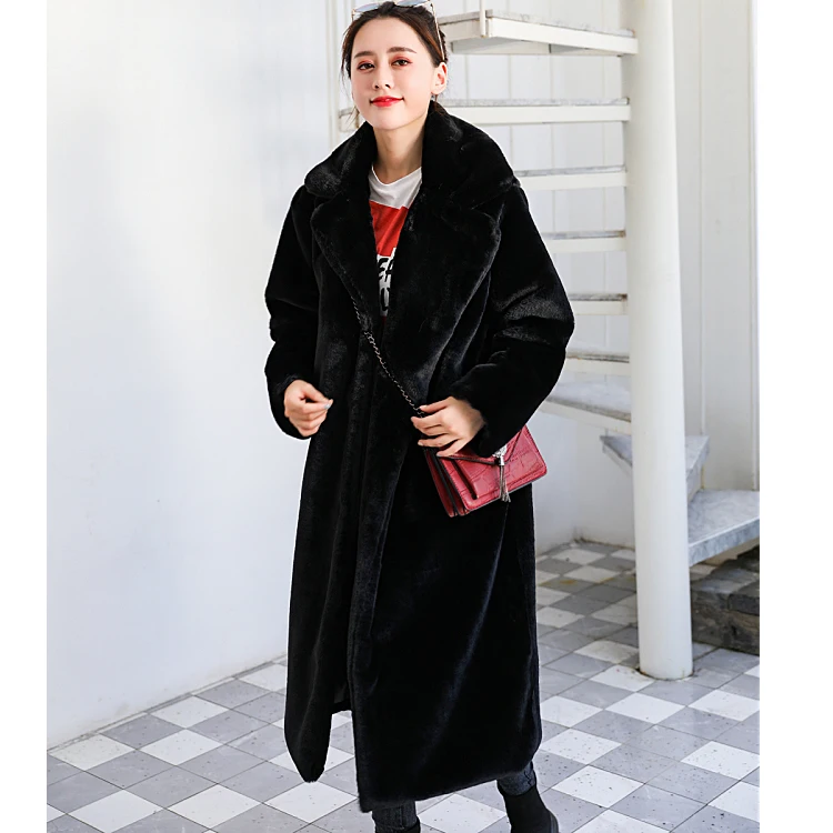 packable down jacket 2021 New Women Winter Warm Faux Fur Coat Thick Women Long Coat Turn Down Collar Women Warm Coat Casaco Feminino women's puffer jacket