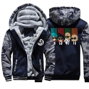 

Japan Anime Dargon Ball Master Roshi Men Hoodies 2019 Winter Camo Hoody Mens Warm Fleece Jackets Plus Size Harajuku