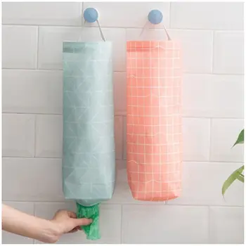 

New Set of 2 Plastic Bag Holder Waterproof Wall Mount Grocery Bag Dispenser Garbage Bag Organizer with Easy Access Top and Botto