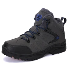 High top men shoes outdoor Plush hiking shoes non-slip wear-resistant rubber bottom walking shoes Size 36-46