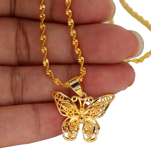 Butterfly Necklace, 24K Gold Plated Zircon Stone, Insect Animal Pendant,  Tiny Butterfly Jewelry, Minimalist Butterfly New, for Women, BFF - Etsy