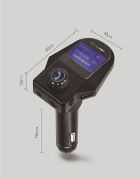 

50pcs Bluetooth Car Kit MP3 Audio Player FM Transmitter Handsfree USB Charger Voltage Detection Black DHL