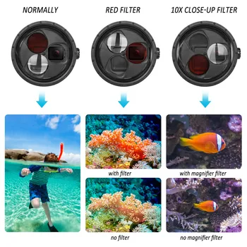 

45M Waterproof ​Magnifying Lens Filter Camera Housing Cover for GoPro Hero 5/6/7 Black Underwater Protective Case Accessories