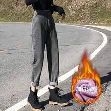 GUUZYUVIZ вельветовые джинсы женские зимние плюс размер джинсы с завышенной талией Femme джинсовые брюки женские шаровары Горячая vaqueeros Mujer Vintsge