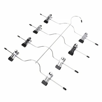 

4 Layer Stainless Steel Clip Hanger Adjustable Pants Hanger Rack Nonslip Skirt Clothes Storage Organizer Save Space