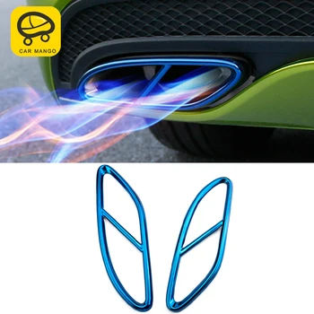 

CarManGo for Mercedes Benz C Class W205 2016-2019 Auto Car Tail Pipes Exhaust Pipe Cover Trim Frame Sticker Exterior Accessories