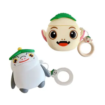 

Cute Cartoon Figure Pattern Soft Silicone Protective Case Shockproof Cover Skin Protector with Lanyard for Airpods 1/2 Charging