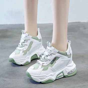 

2020 Leather Fashion Style Summer Women's Platform Sneakers Women Mesh Chunky Dad Shoes Trainers Ladies Sports Vulcanized Shoes