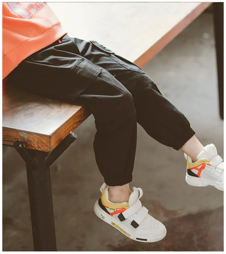 Casual Crawler Men And Women Children Autumn New Products Bib Overall Big Boy Children Large Pocket Labeling Long Pants Fas