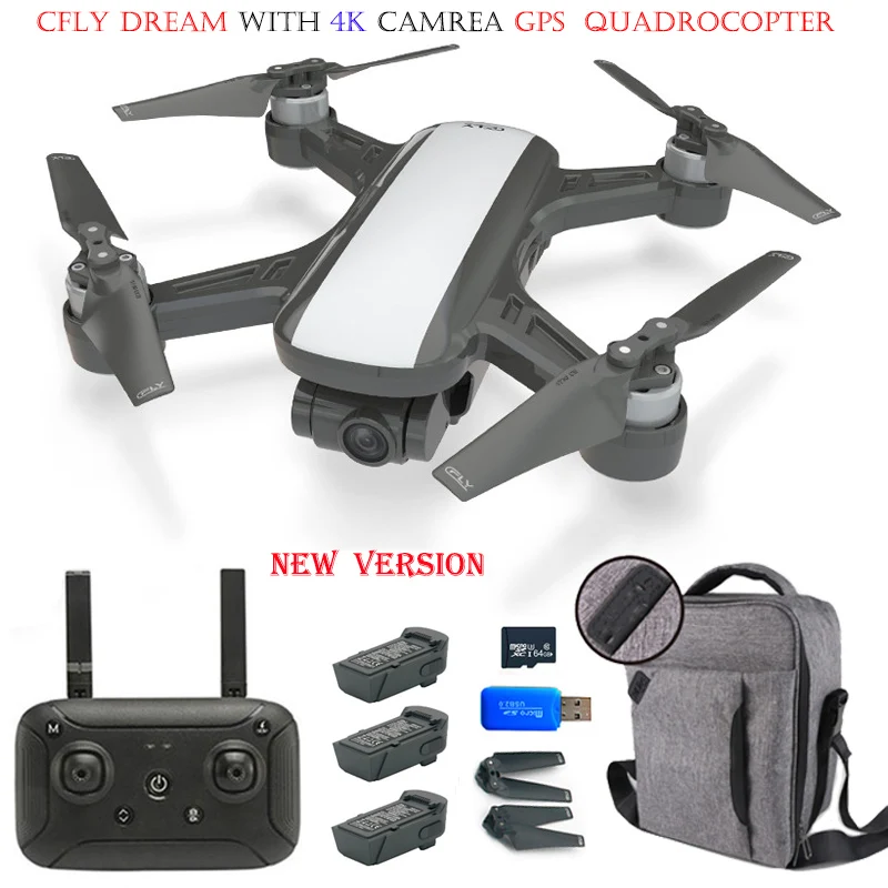 Новая версия CFLY Dream gps Радиоуправляемый Дрон бесщеточный мотор от вертолета 5G wifi FPV 4K HD камера слежение за мной режим позиционирования RC Квадрокоптер