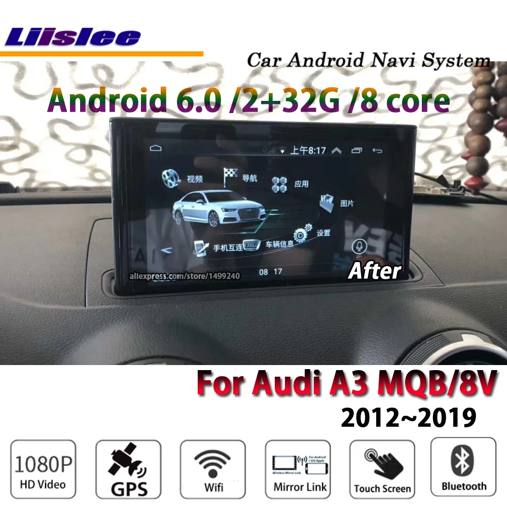 Liislee автомобильный Android 6 0 up 2G RAM 32ROM для Audi A3 MQB 8V 2012 ~ 2019 Радио BT Carplay GPS навигация