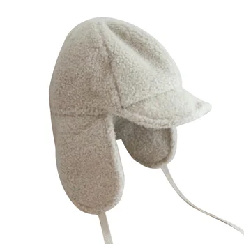 

Solid Ear Petal Cap for Baby Chinese Style Toddler Kids Boys Girls Lambs Wool Soft Bonnet 2020 Spring Kids Windproof Skull Cap