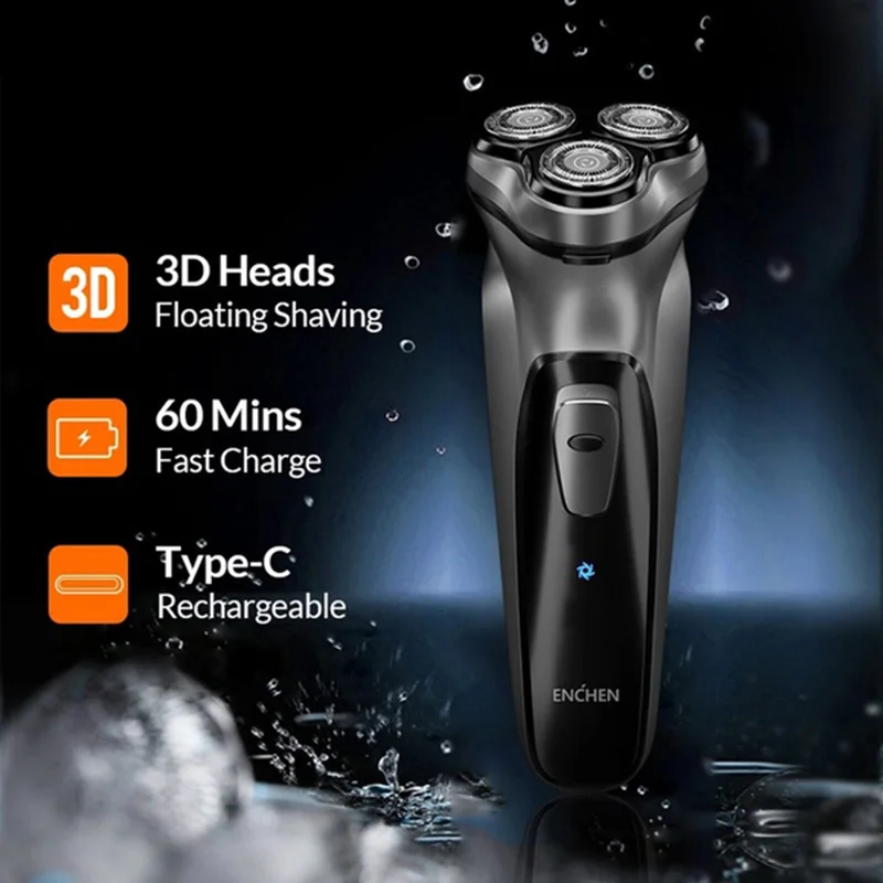 Электрическая бритва ENCHEN Blackstone 3D для мужчин умная перезаряжаемая с USB быстрая