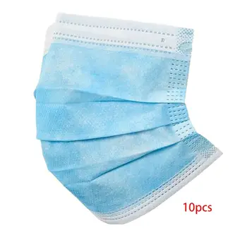 

10pcs Non Woven Disposable Face Mask 3 Layer Earloop Anti-Dust proof Respirator Mouth Safety Breathable Protection Masks