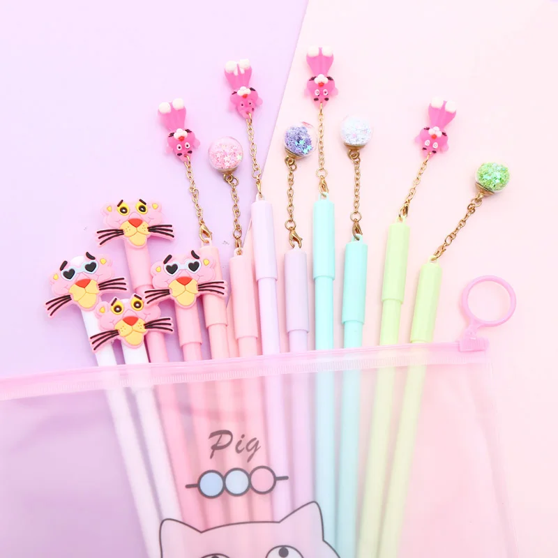 8 Набор гелевых ручек для смешивания, 12 шт., Kawaii, мультяшный креативный единорог, милые корейские школьные цветные ручки, офисные канцелярские принадлежности с мешочком для карандашей - Цвет: 8